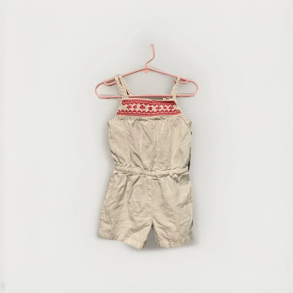 Gymboree SEASHELL CORAL cotton/linen 1pc ROMPER outfit 2t